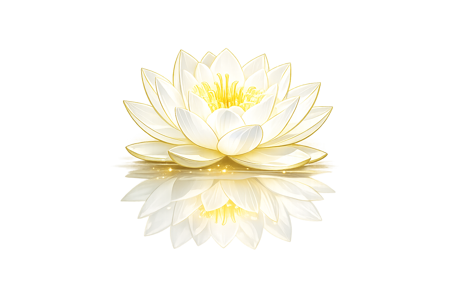 Lotus blanc et doré